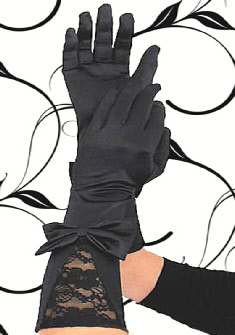 Handschuhe schwarz mit Spitze